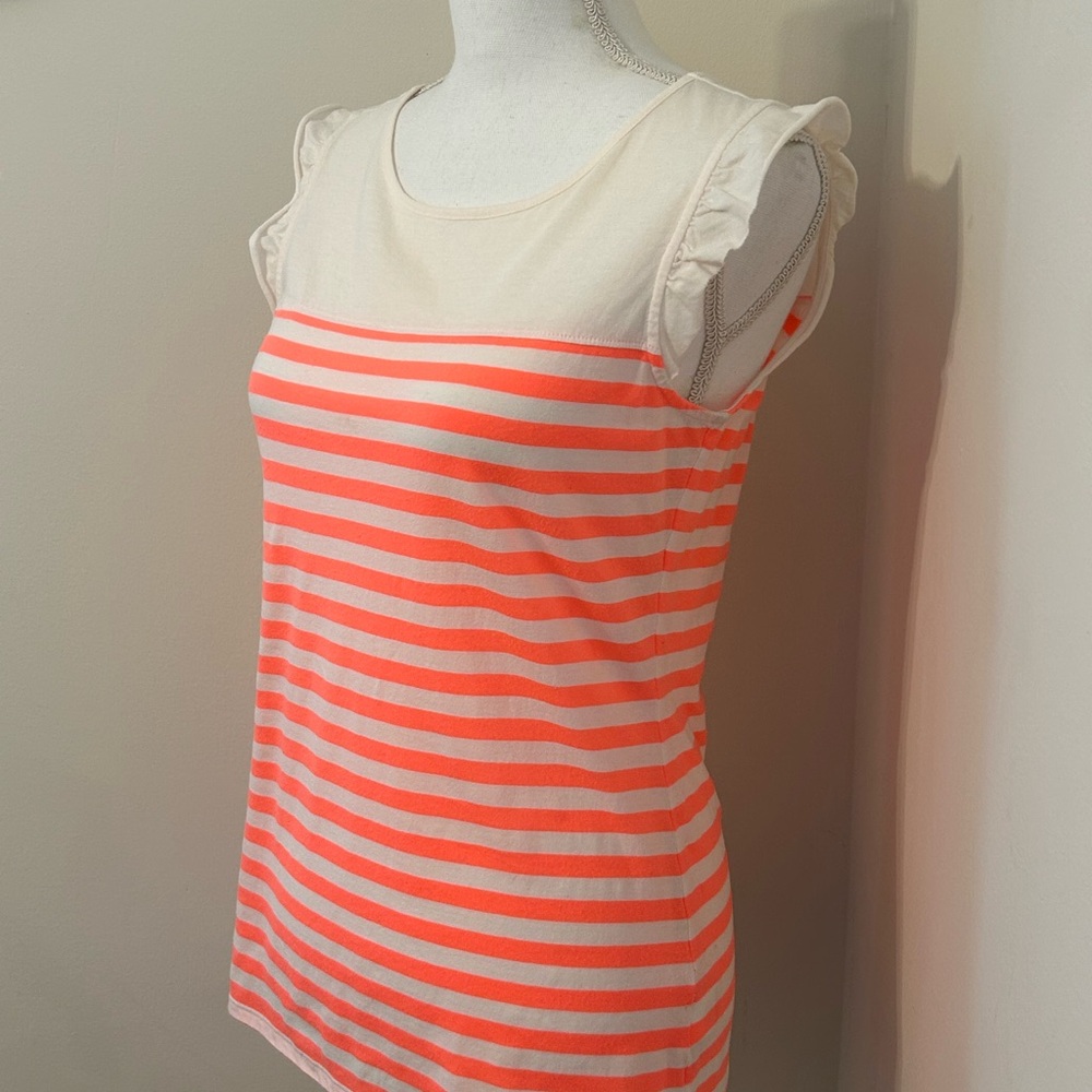 Lilly Pulitzer Coral and White Striped Tank Top - Picture 3 of 8